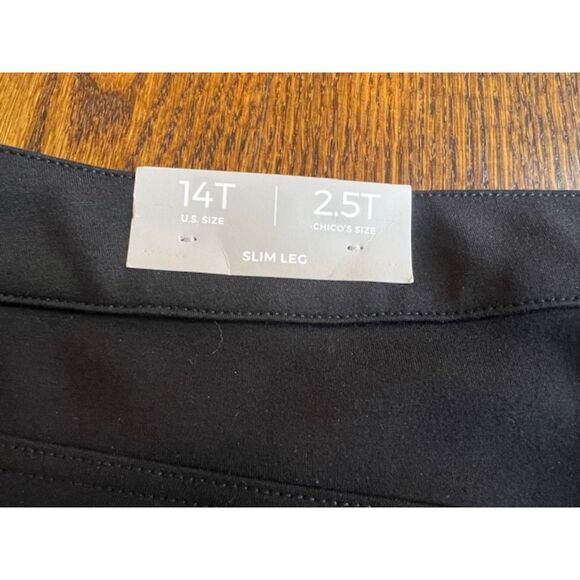 Chico's 5 Pocket Slim Leg Black Ponte Pants Trousers Size 14 TALL NWT - Picture 3 of 11